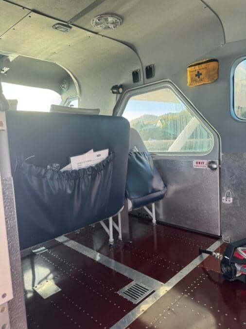 View of the de Havilland Canada DHC-3 Otter's cabin seats and interior.
