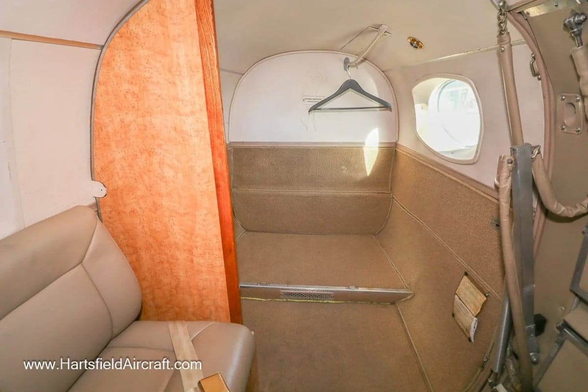 View of the rear cabin area of the King Air aircraft.