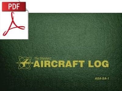 The cover of an aircraft log book.
