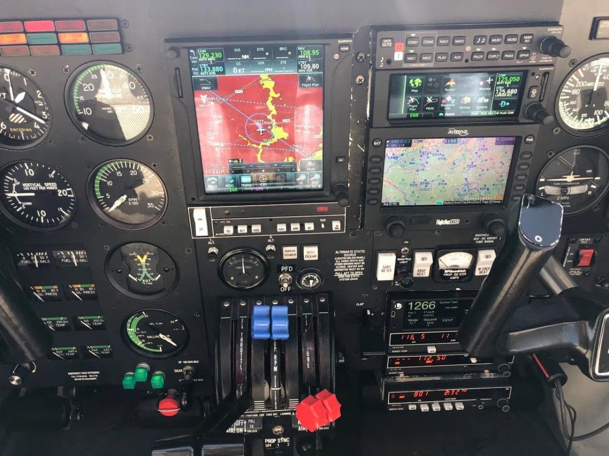 View of the aircraft's cabin seats and interior details.