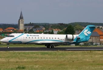 UTair Bombardier CRJ-200 in flight.
