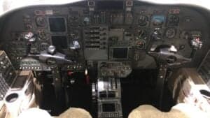 Full view of the Cessna CitationJet cockpit.
