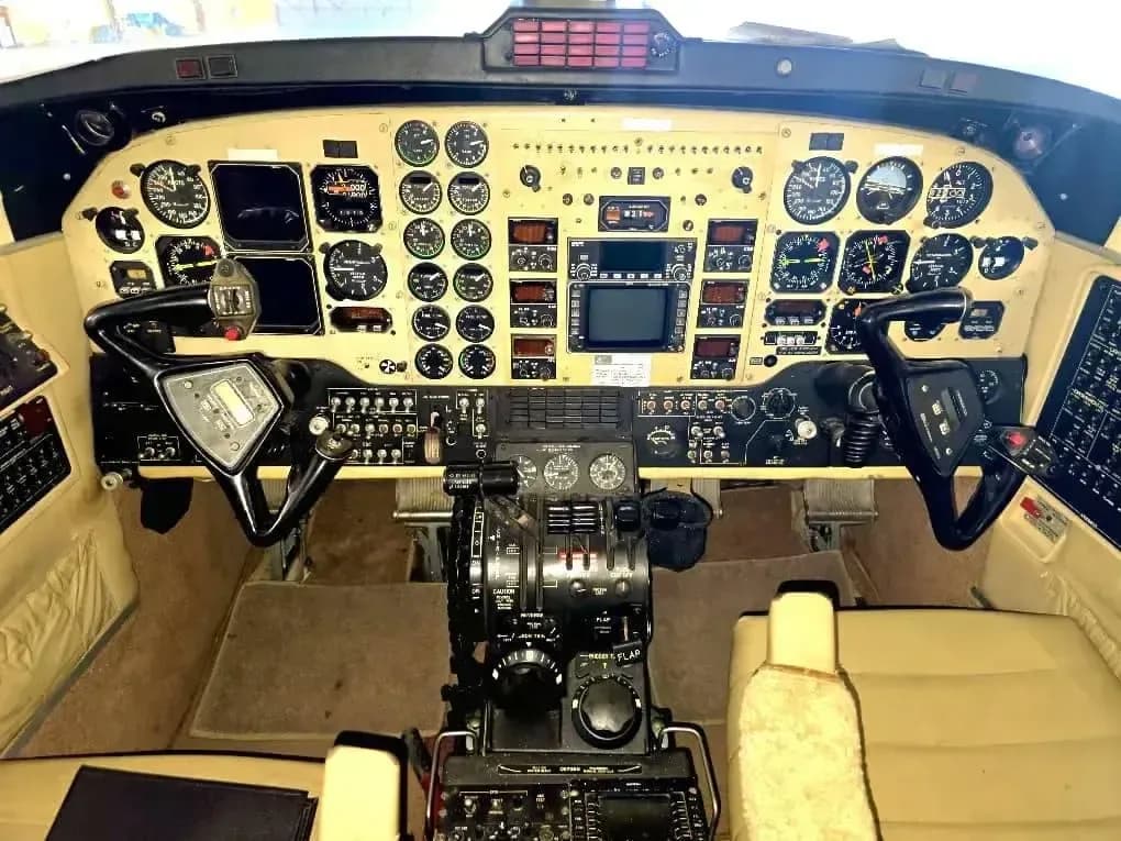 Detailed view of the aircraft's instrument panel and controls.