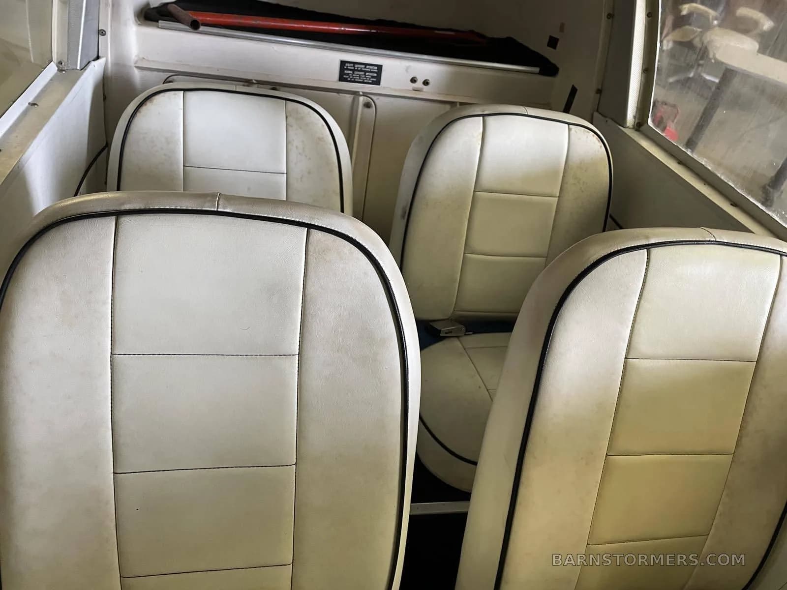 Interior view of the cabin seats.