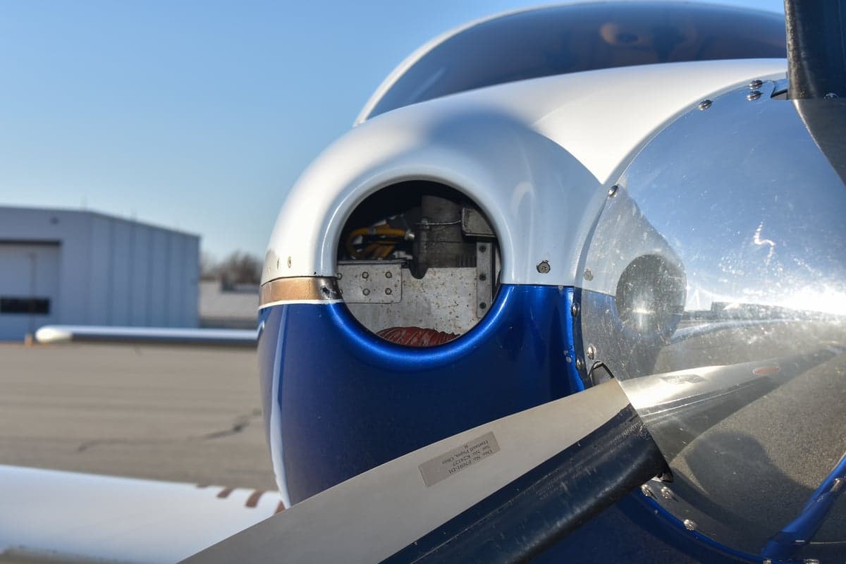 Close-up of the fuselage of Cirrus VK-30 aircraft N2517X.