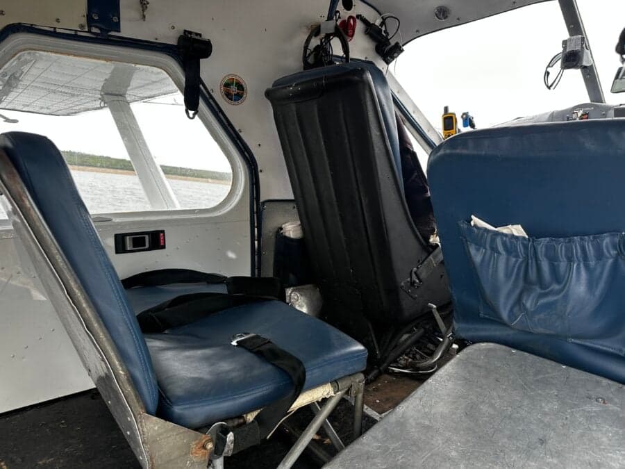 The interior of the de Havilland Beaver shows the passenger seats.
