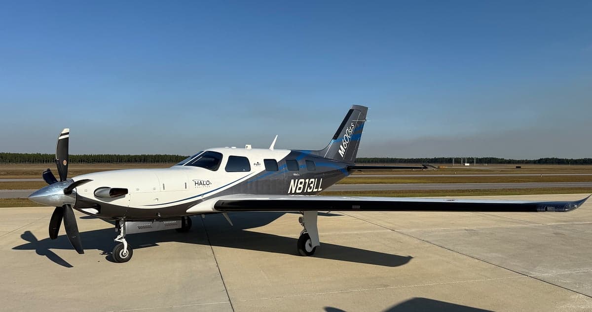 Piper M600 SLS aircraft N813LL parked on the tarmac.