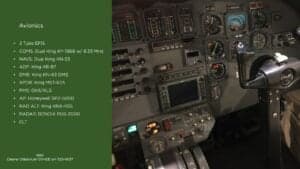 Avionics panel of the Cessna CitationJet with text about the aircraft.
