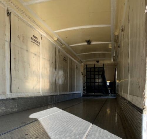 View of the aircraft's interior cargo area.