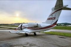 Close up of the airstair door of a Cessna Citation CJ3+.