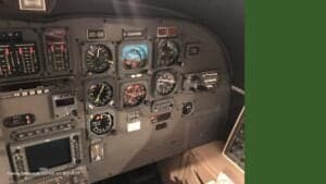 Close up of the Cessna CitationJet cockpit instruments.