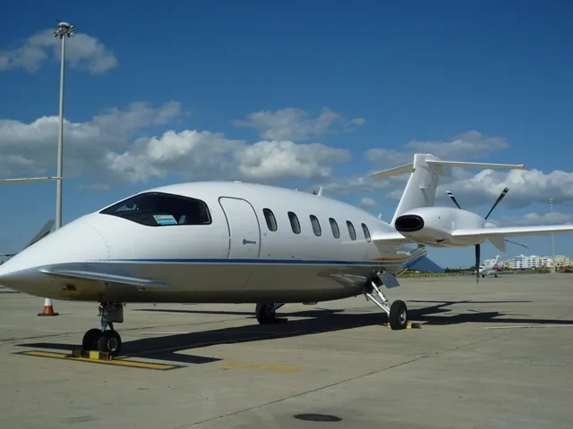 Piaggio Avanti EVO aircraft on the tarmac.