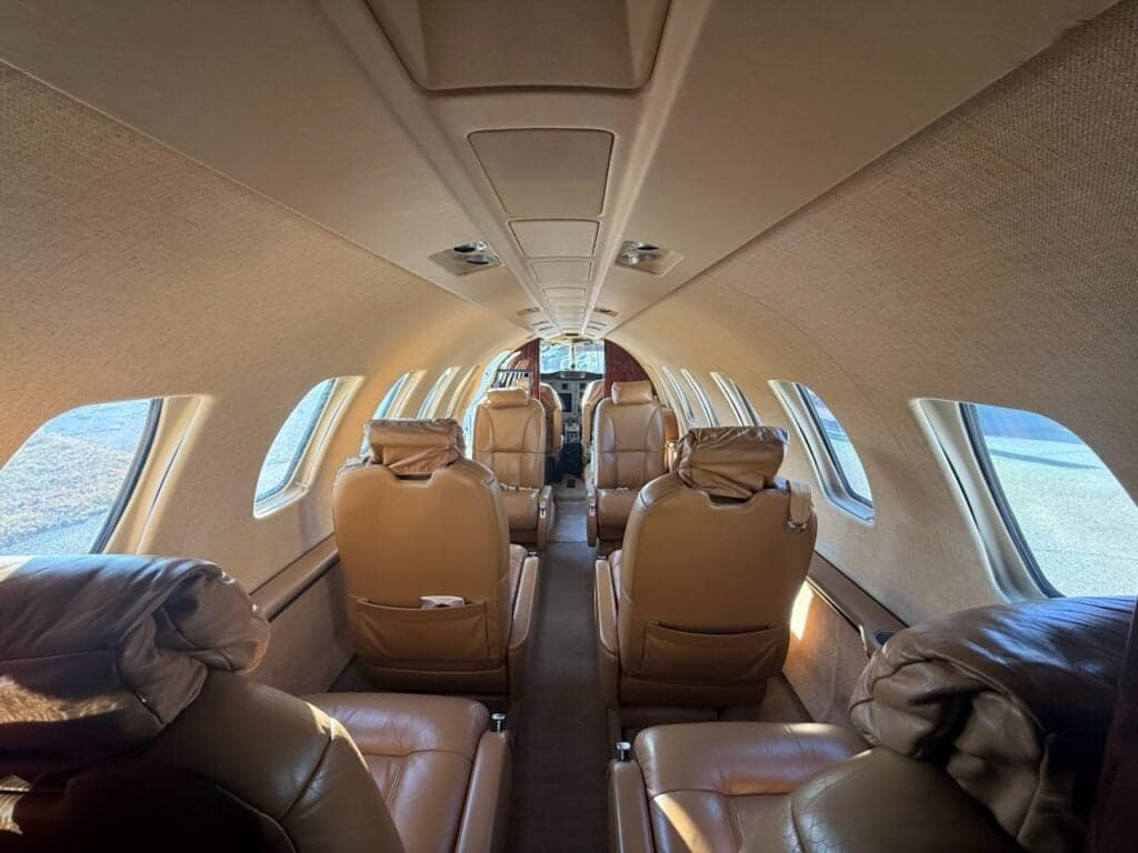 Interior seating of the Cessna Citation CJ2+.