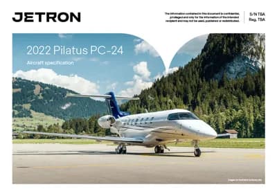 2022 Pilatus PC-24 aircraft specification sheet.