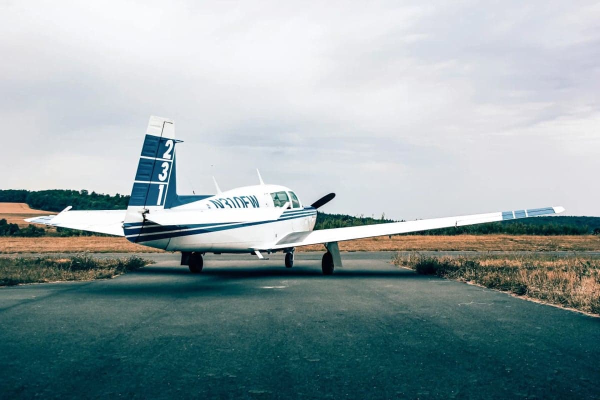 View of the cockpit of N310FW with the door open.
