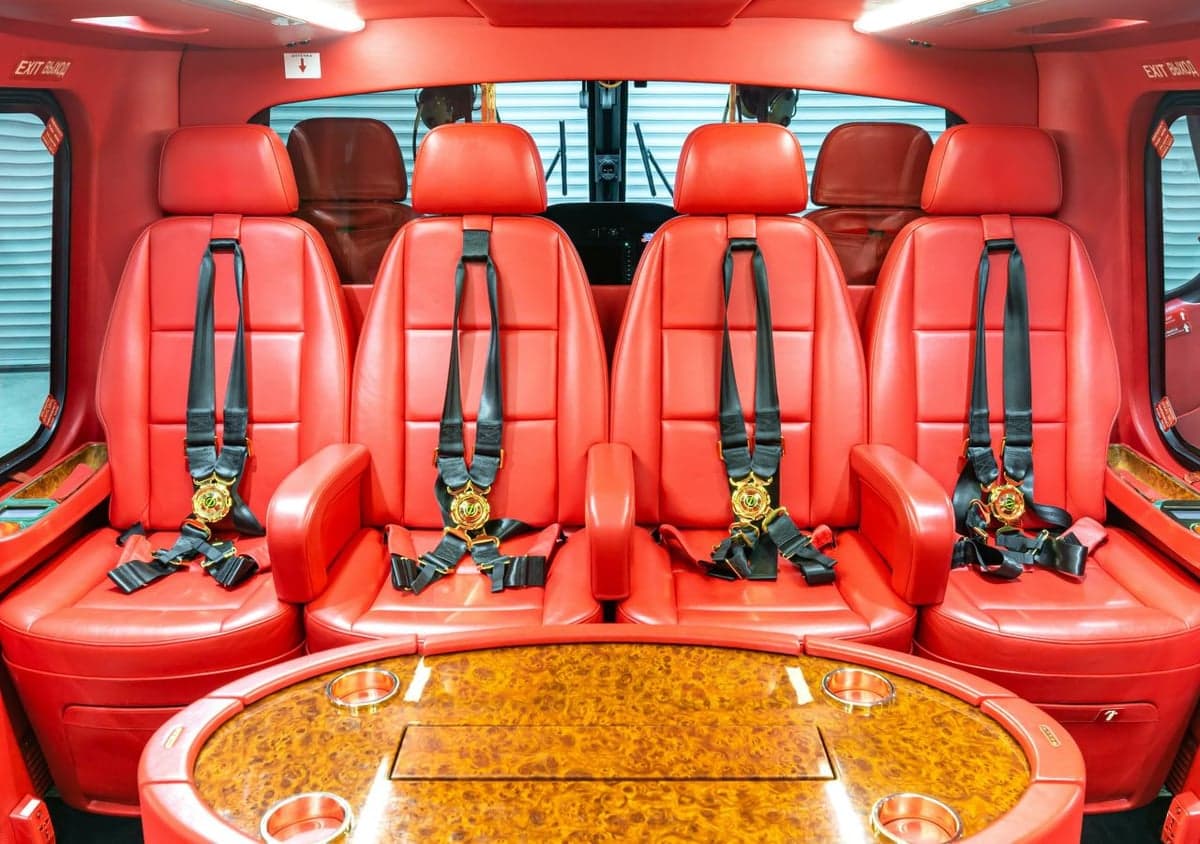 A diagram of the helicopter's interior layout.