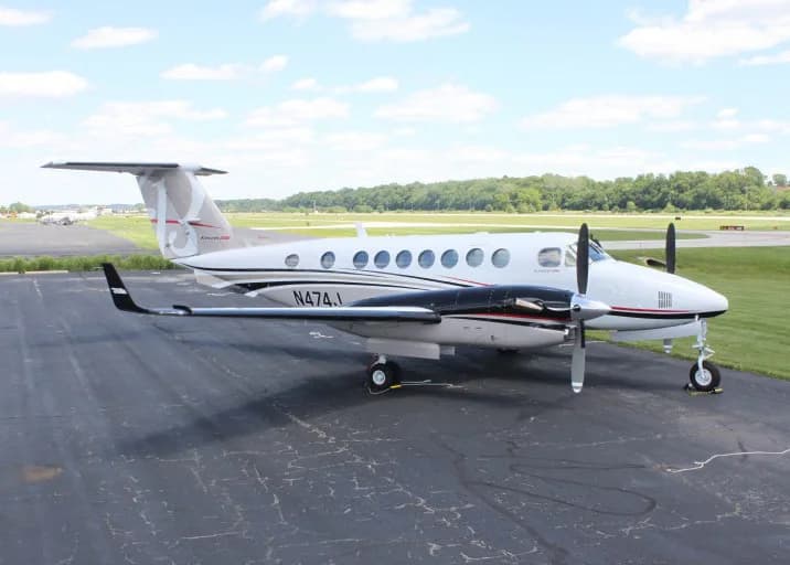 Beechcraft King Air 200 on the tarmac.