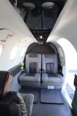 Front side view of the aircraft on the tarmac.