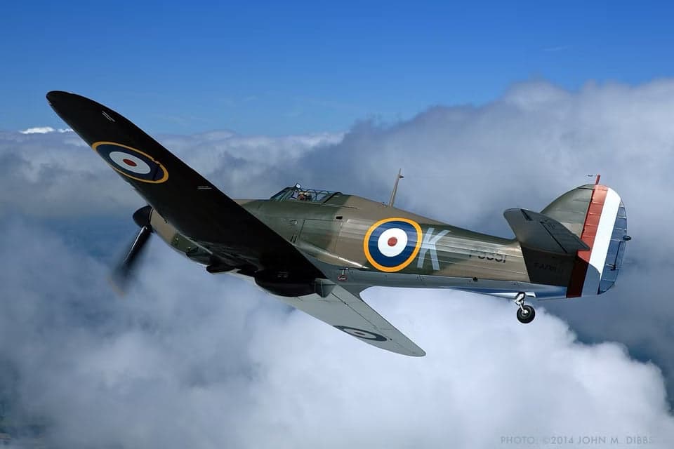View of the Hawker Hurricane cockpit and instrument panel.