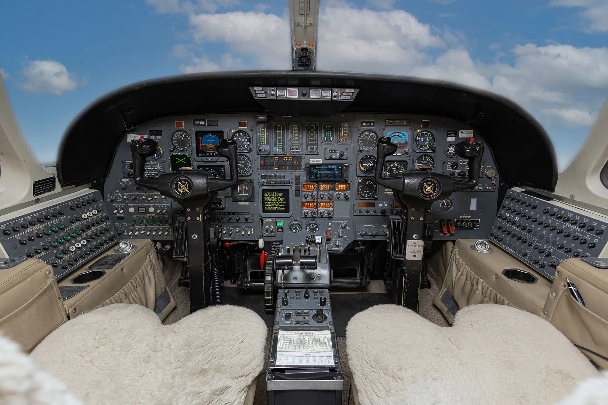 View of the Cessna Citation CJ1+ cockpit.