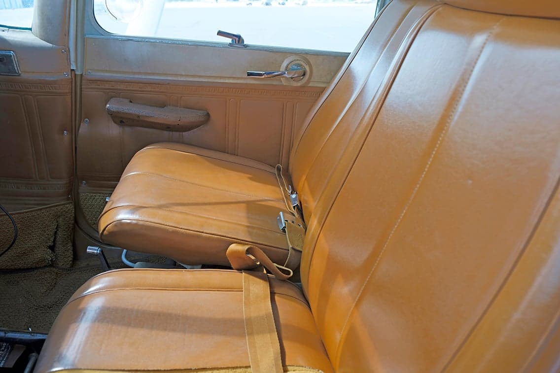 Close-up of the Cessna 206 cabin seats and interior.