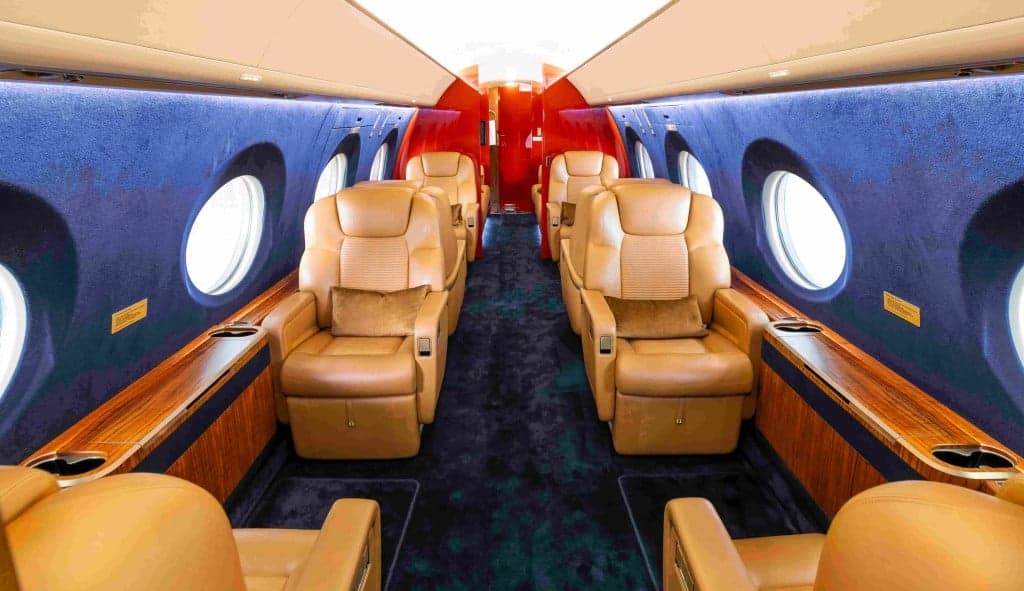 A diagram of the aircraft's cabin layout.