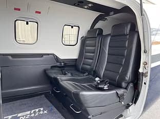 View of the aircraft's cabin seats and interior.