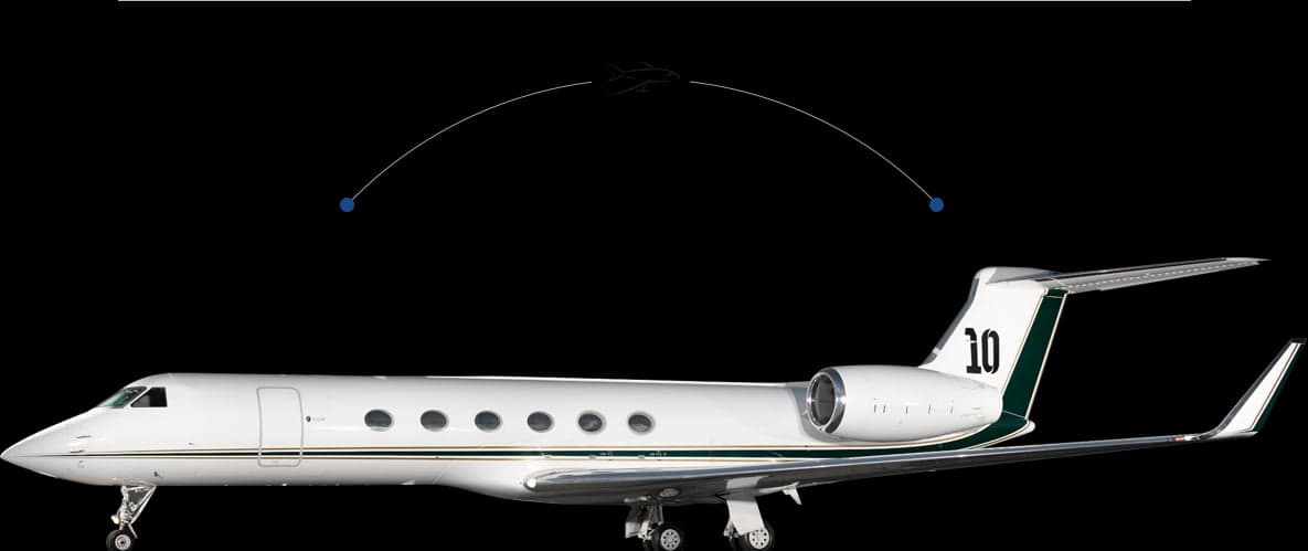 Gulfstream G550 aircraft with tail number 10 in flight.