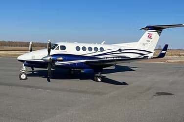 A King Air 350 on the tarmac.