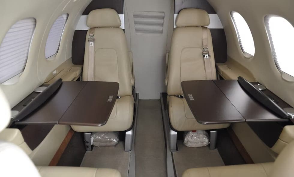 Interior view of the aircraft showing two seats.