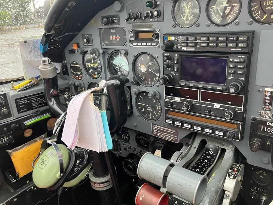 Close up of the instrument panel of the Fouga CM.170 Magister, also known as a Paris II.