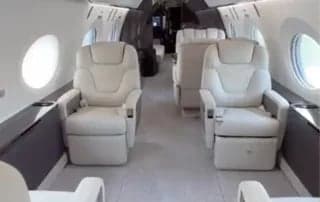 View of the cabin seating arrangement.