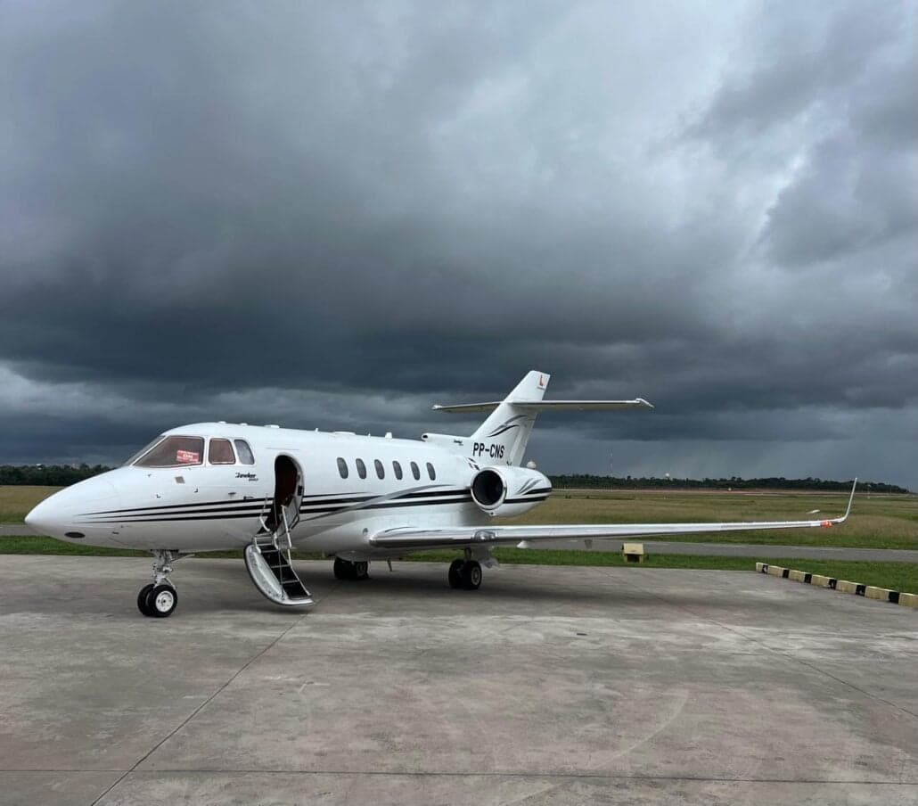 Side view of a Cessna Citation Jet on the tarmac.