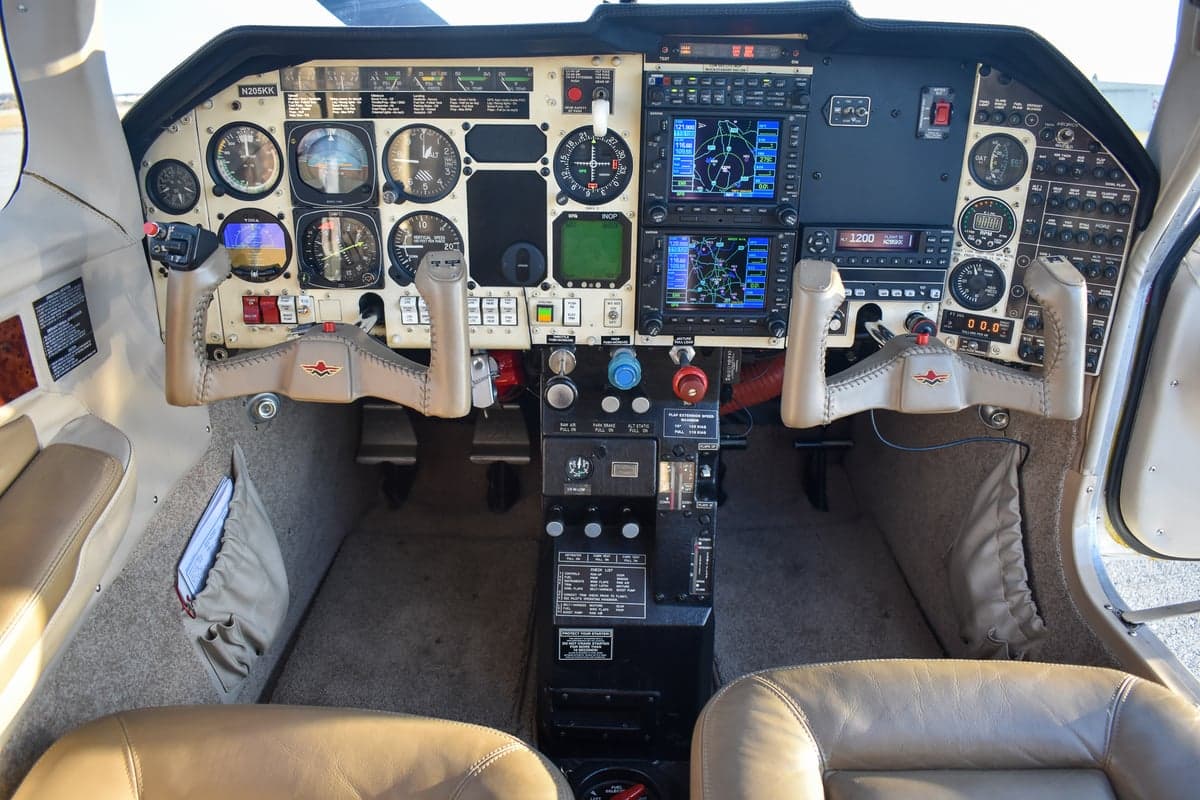 View of the aircraft interior through the open door.