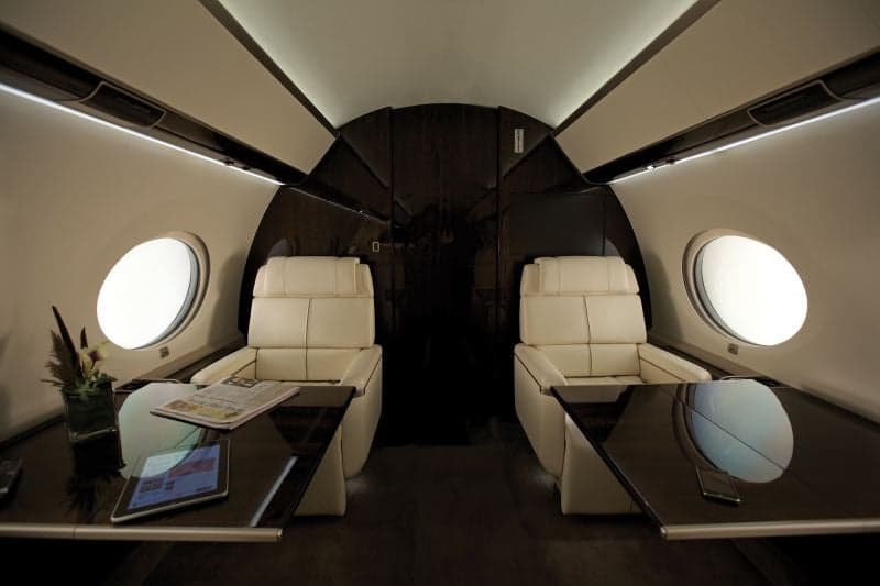 A diagram of the aircraft's cabin layout.