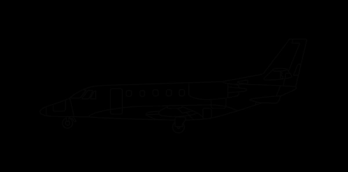 Line drawing of a Cessna Citation aircraft.