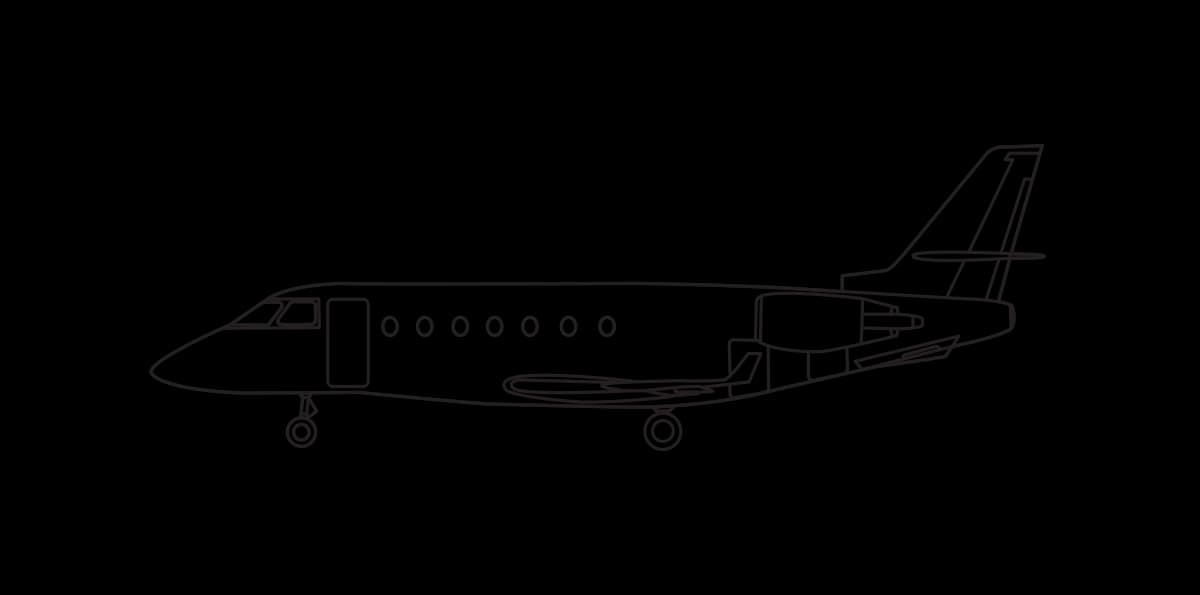 Line drawing of a Hawker aircraft.