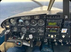 Close-up view of the aircraft's instrument panel during flight.