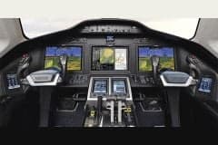 The instrument panel of a jet aircraft.