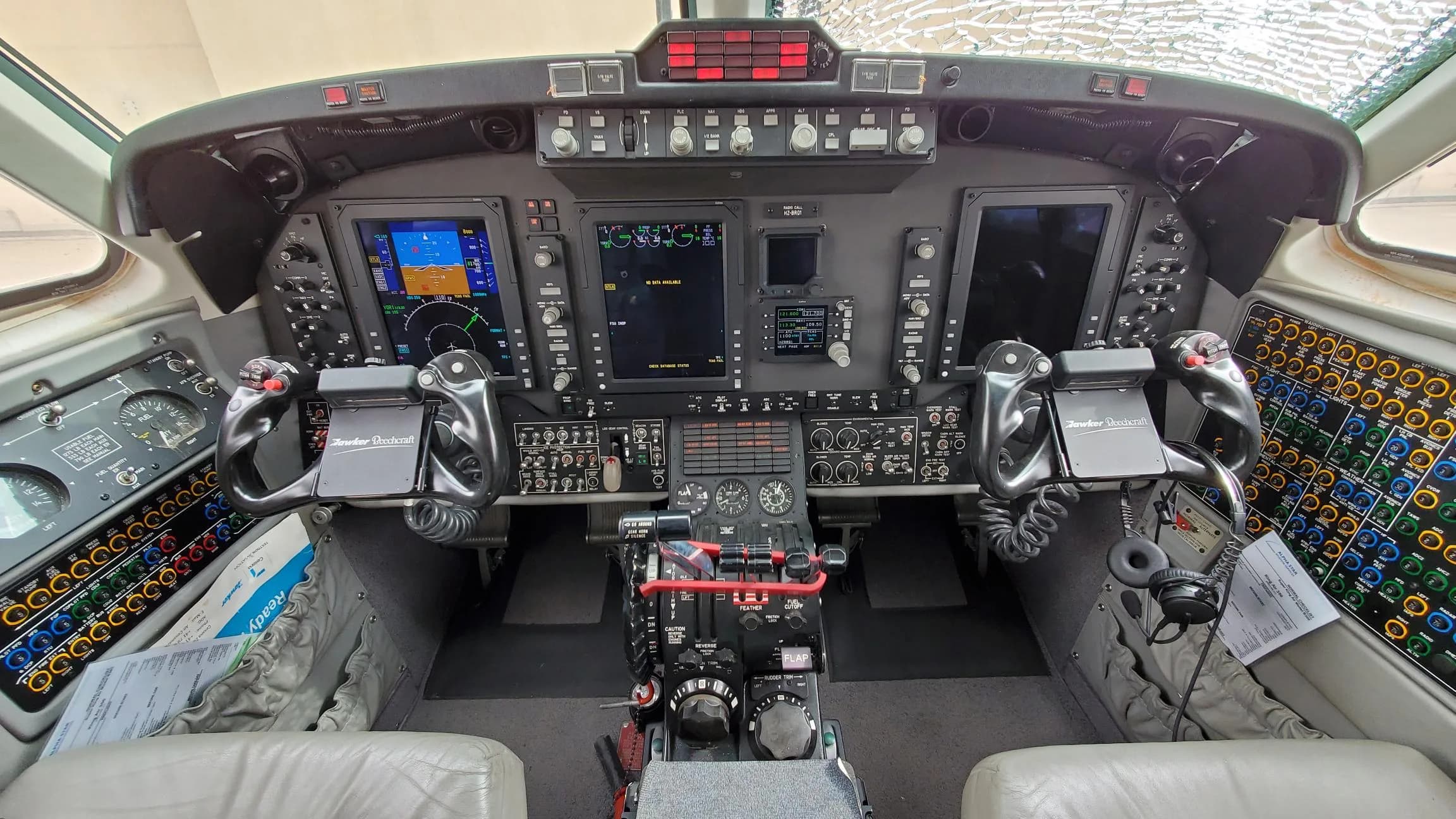 Detailed view of the aircraft's instrument panel and controls.