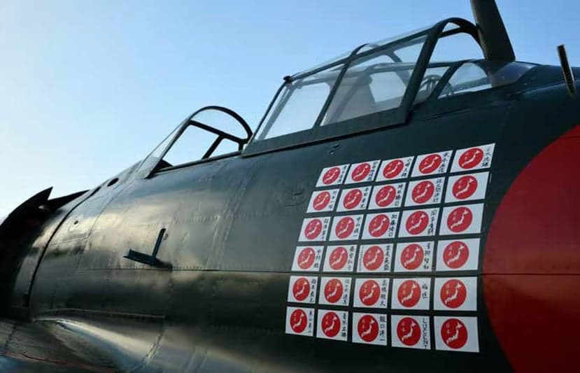 Close up of a Mitsubishi A6M Zero.
