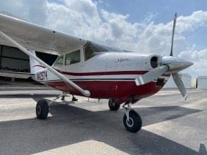 A Cessna Skylane N42974 parked on the tarmac.