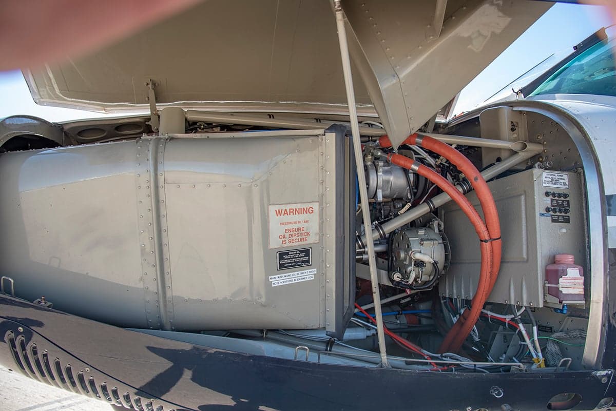 Close up of the aircraft interior with USB ports.
