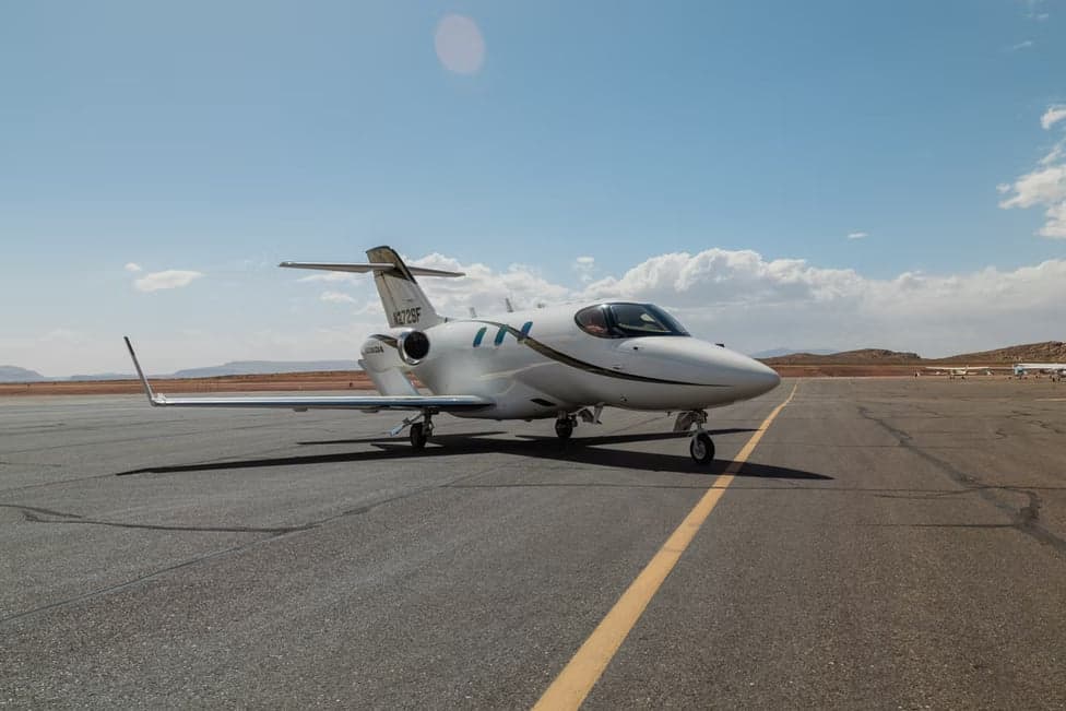 HondaJet N272SF on the tarmac.
