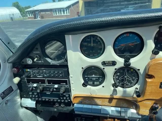 A detailed view of the aircraft's radio stack and flight instruments, including the registration N4257D.
