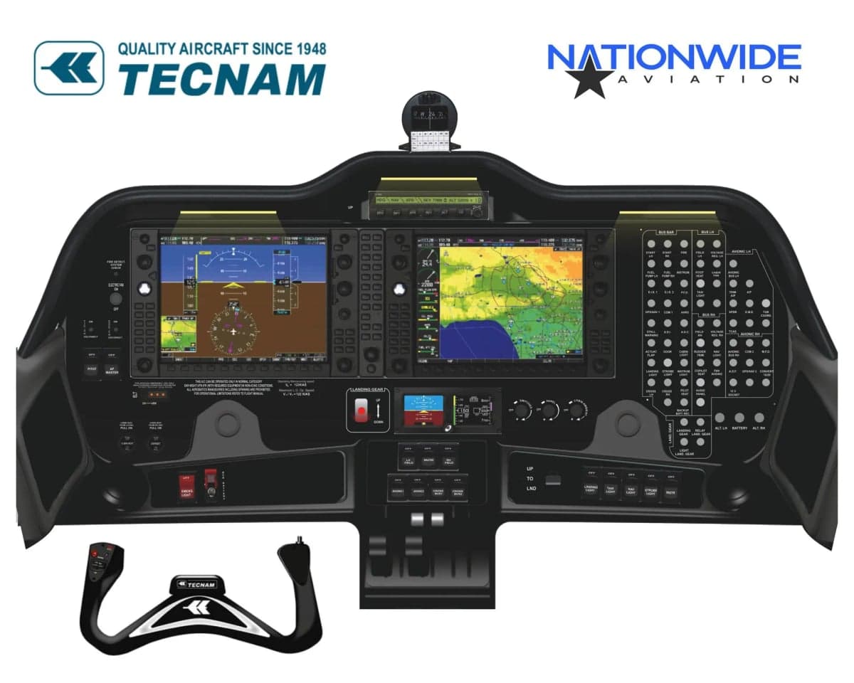 Tecnam instrument panel diagram.