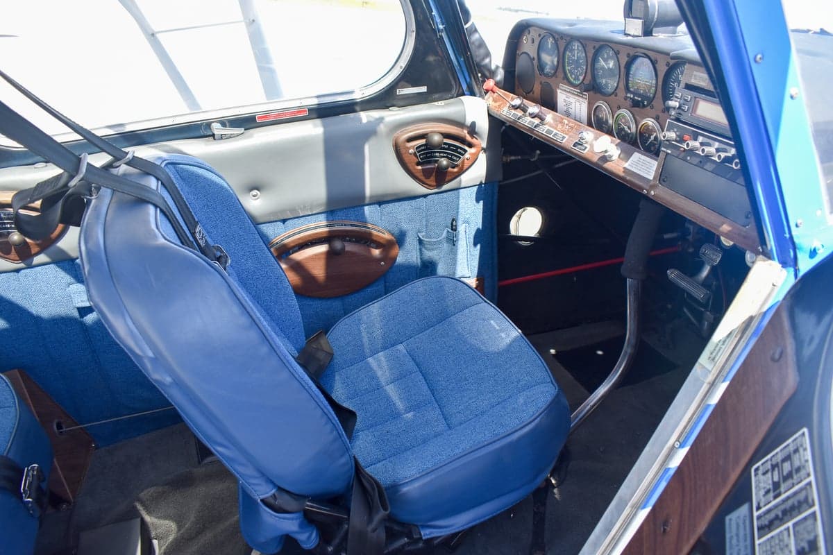 Close up of the instrument panel in the cockpit of the aircraft.