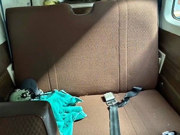 Rear seat of the aircraft cabin.