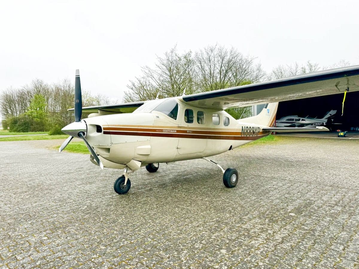 Cessna Centurion on the tarmac.