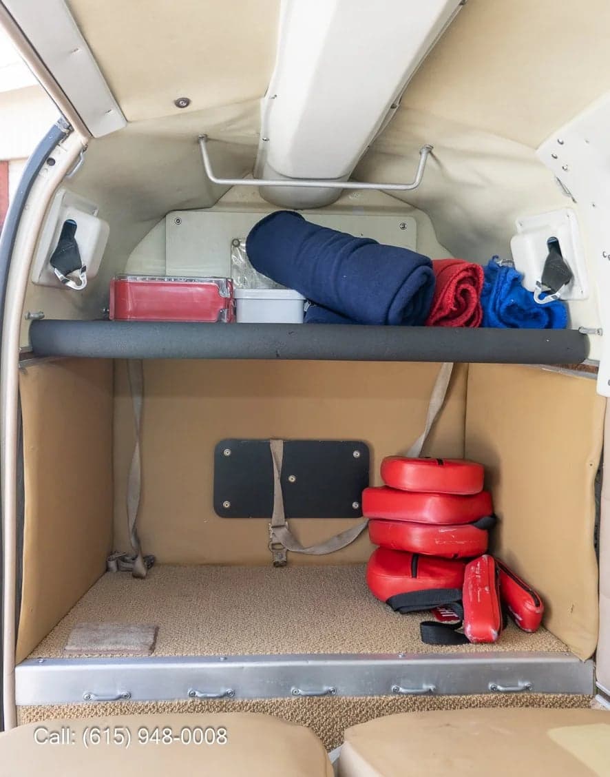 View of the rear storage area of a Beechcraft Baron.
